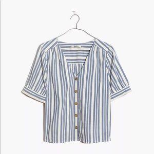 Madewell Plaza Button-Front Shirt in Stripe
